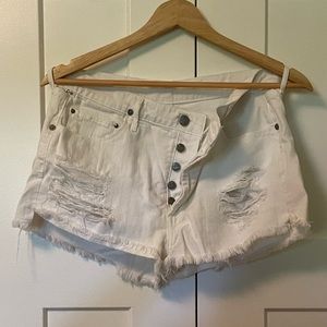 CoH | Distressed white denim shorts